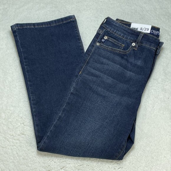 Chaps Ralph Lauren Womens Sz 8/29 Crop Kick Jeans Straight Leg Mid Rise 28x25 - Picture 1 of 14
